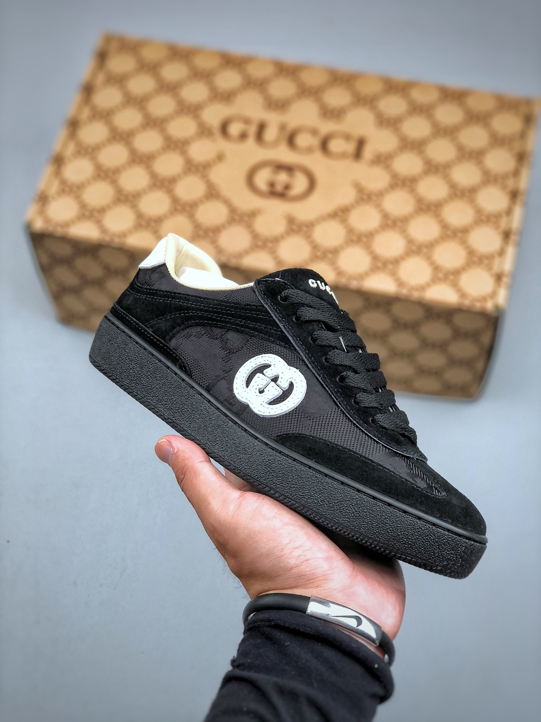Gucci Interlocking G Suede Sneaker G74系列低帮复古百搭休闲运动板鞋