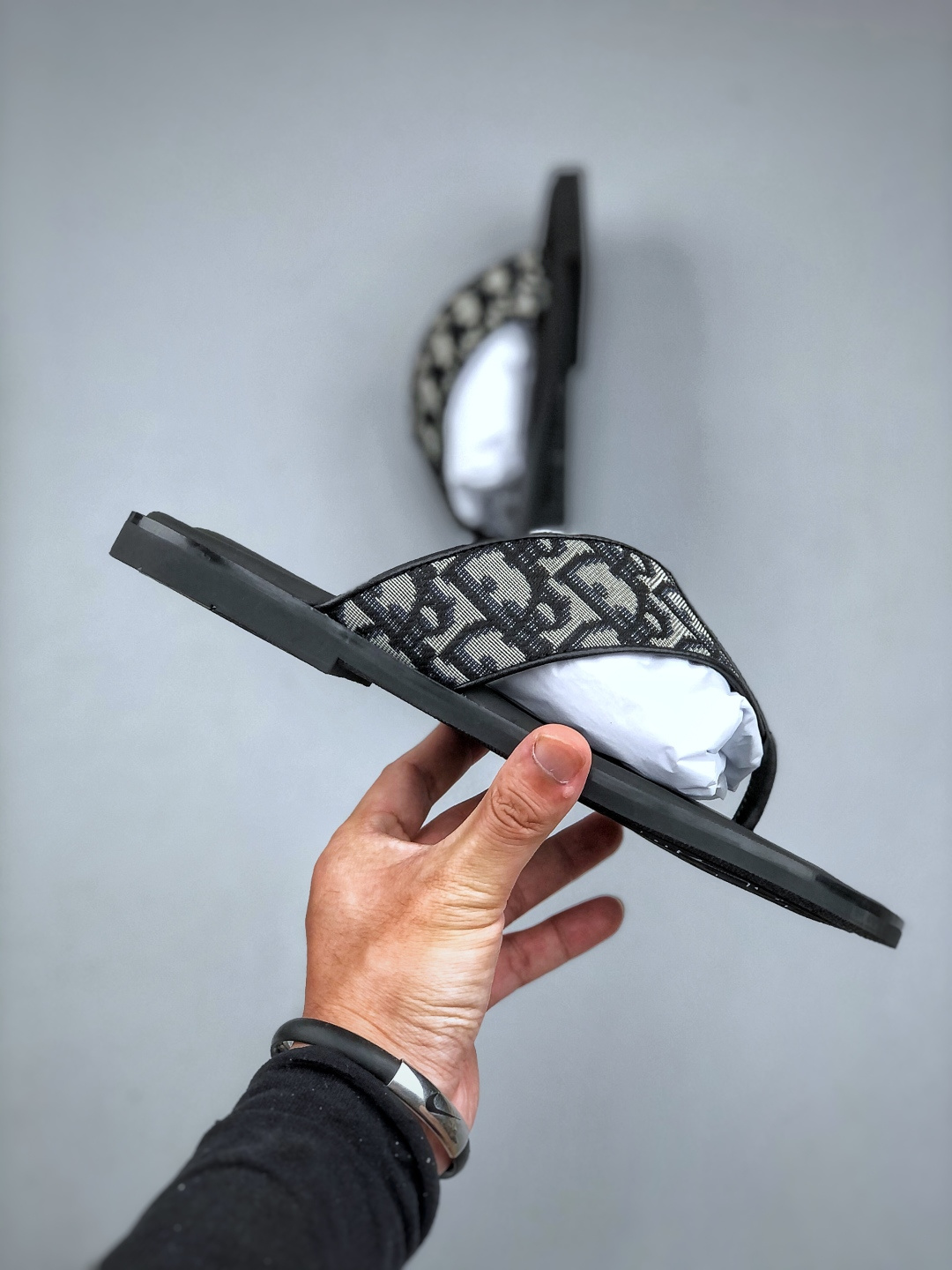 240 外贸版本 Dior迪奥Alias 小牛皮 圆头平底一字拖鞋 男款 米色拖鞋 凉鞋