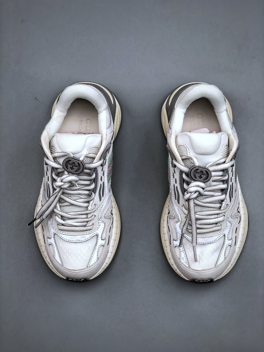 420 GUCCI/古驰 圆头抽绳 高奢百搭休闲男女士运动鞋 明星同款缓震慢跑鞋