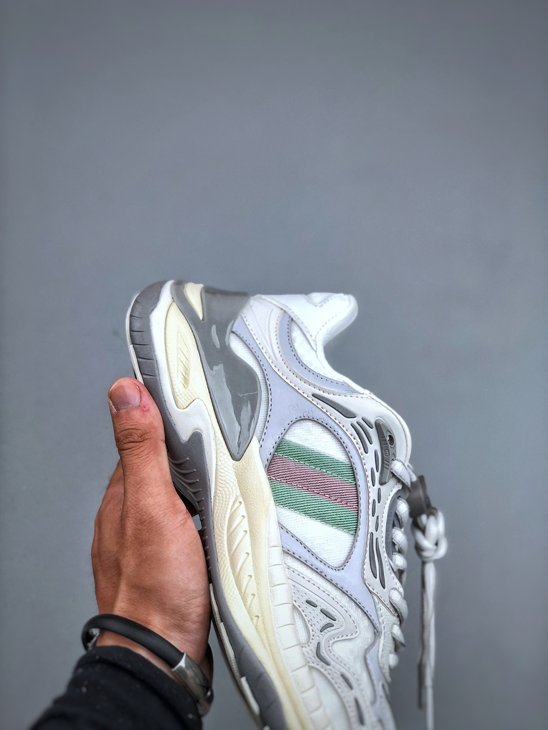 420 GUCCI/古驰 圆头抽绳 高奢百搭休闲男女士运动鞋 明星同款缓震慢跑鞋