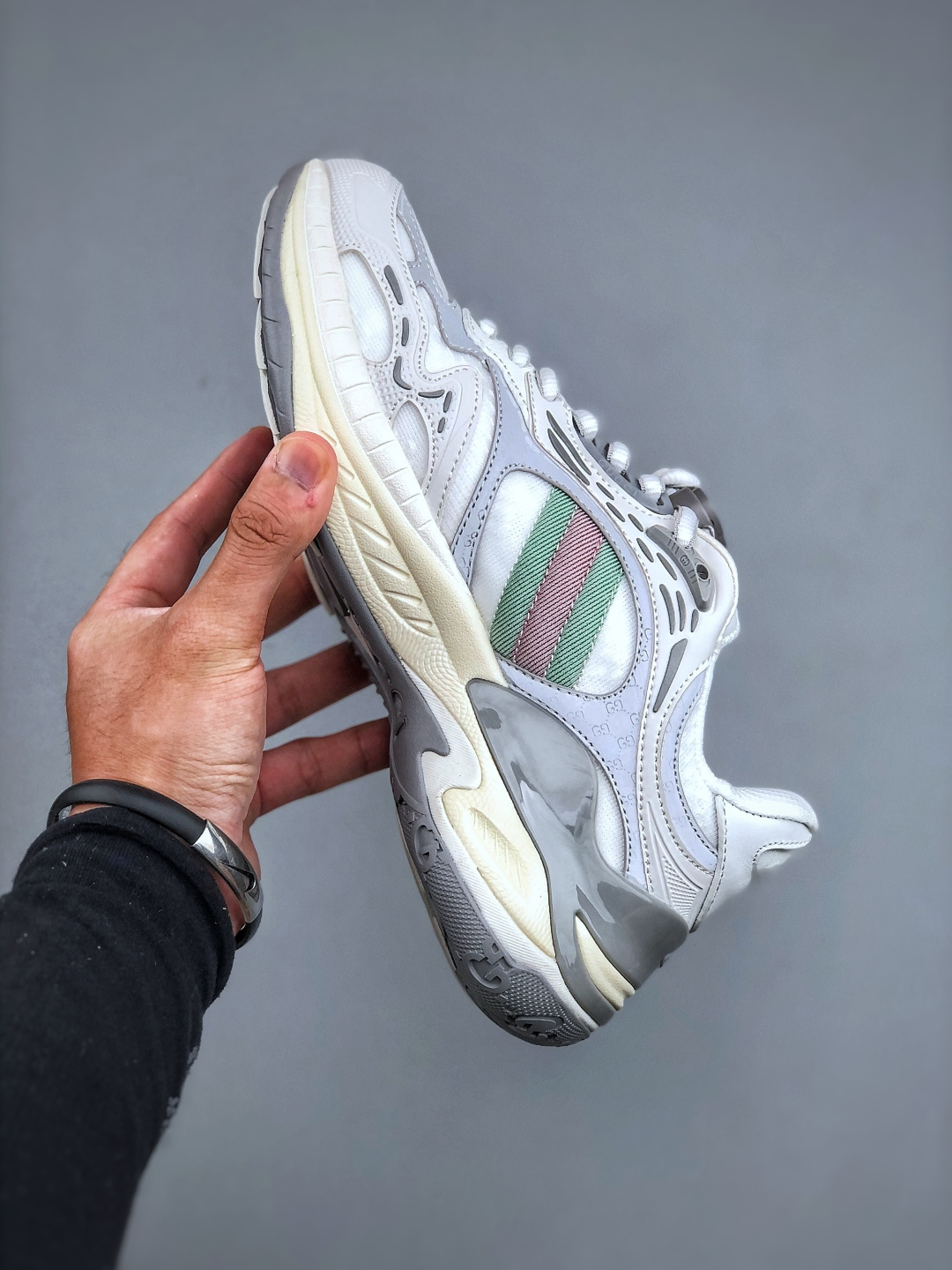 420 GUCCI/古驰 圆头抽绳 高奢百搭休闲男女士运动鞋 明星同款缓震慢跑鞋