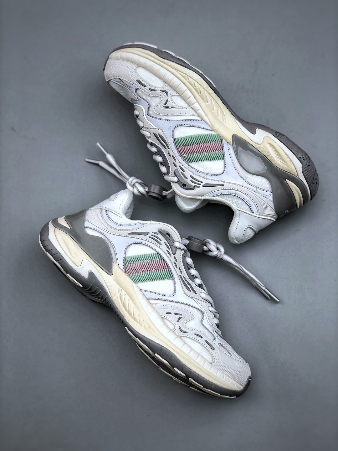 420 GUCCI/古驰 圆头抽绳 高奢百搭休闲男女士运动鞋 明星同款缓震慢跑鞋