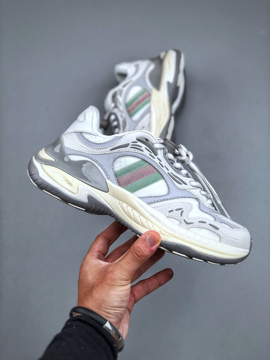 420 GUCCI/古驰 圆头抽绳 高奢百搭休闲男女士运动鞋 明星同款缓震慢跑鞋