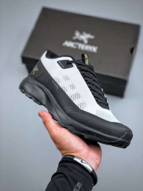 Arc'teryx Aerios FL Low Hiking Shoes - Men's Black and White Breathable 1 Arc'teryx Aerios FL Low Hiking Shoes - Men's Black and White Breathable