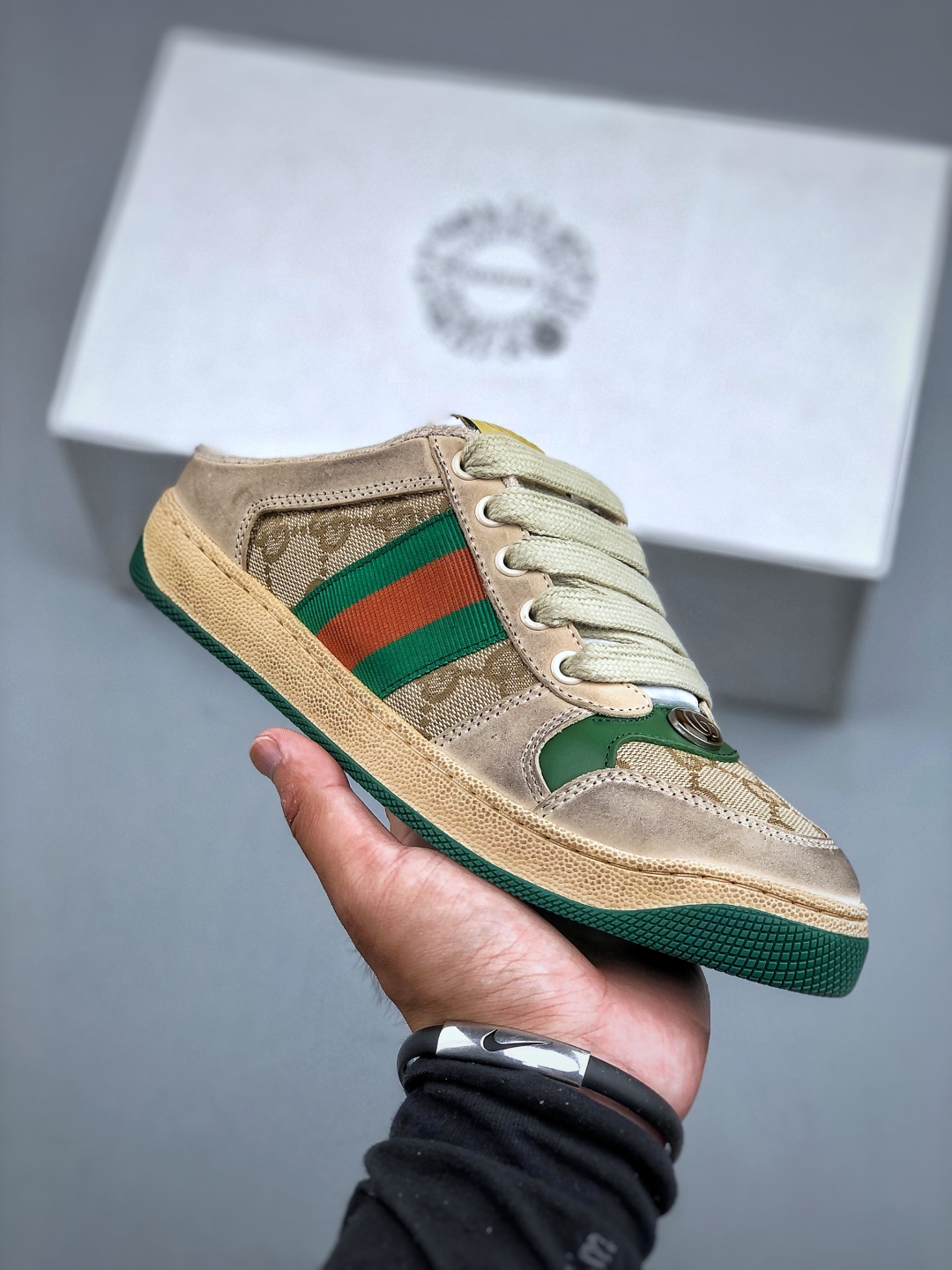 320 Gucci Distressed Screener sneaker 古驰小脏鞋半拖系列