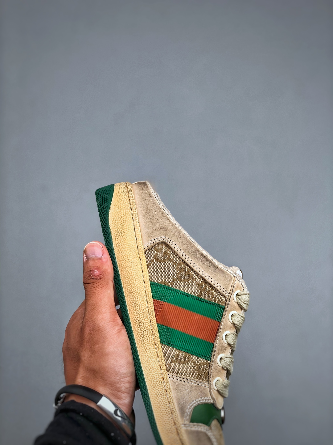 320 Gucci Distressed Screener sneaker 古驰小脏鞋半拖系列