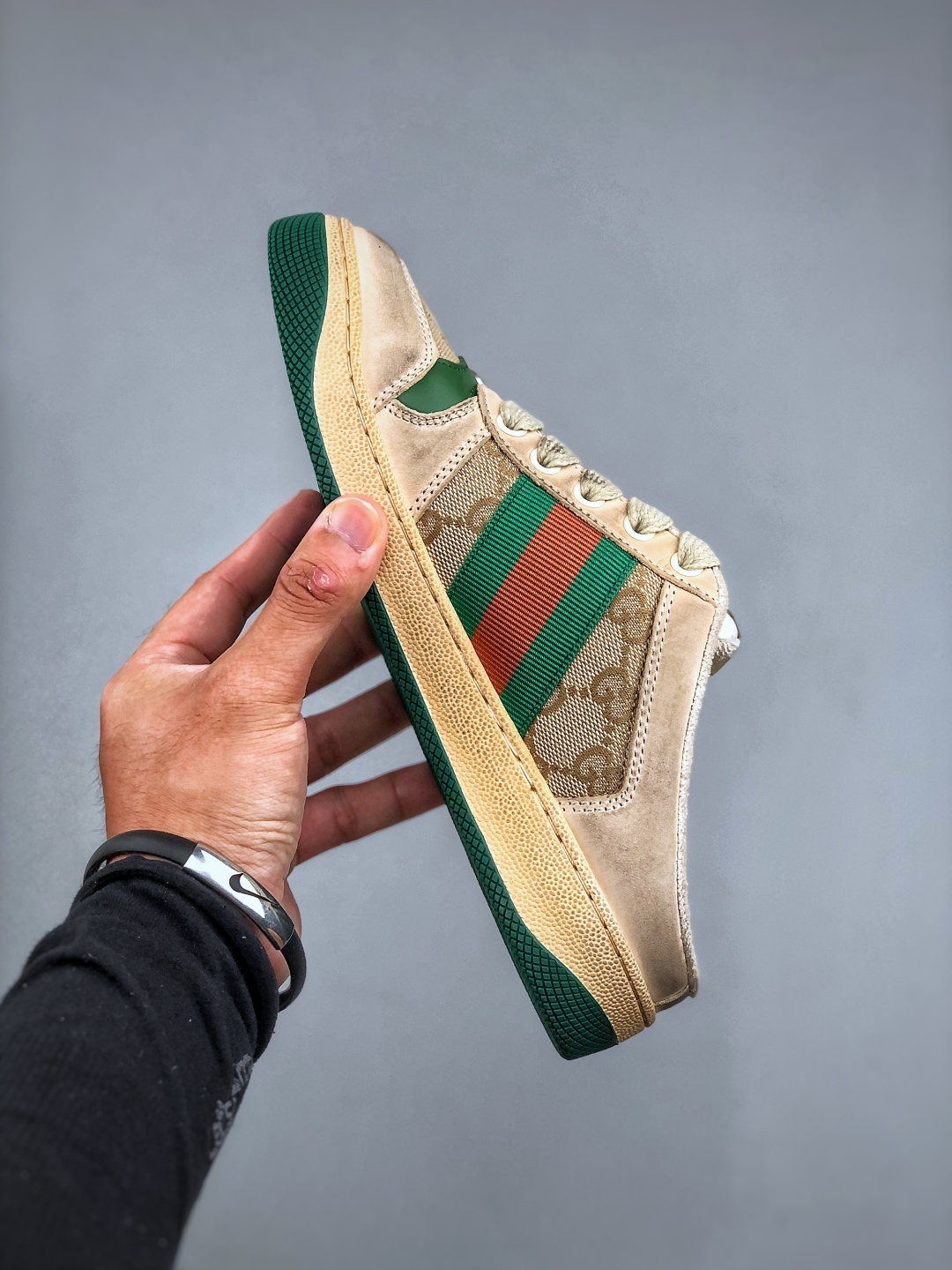 320 Gucci Distressed Screener sneaker 古驰小脏鞋半拖系列