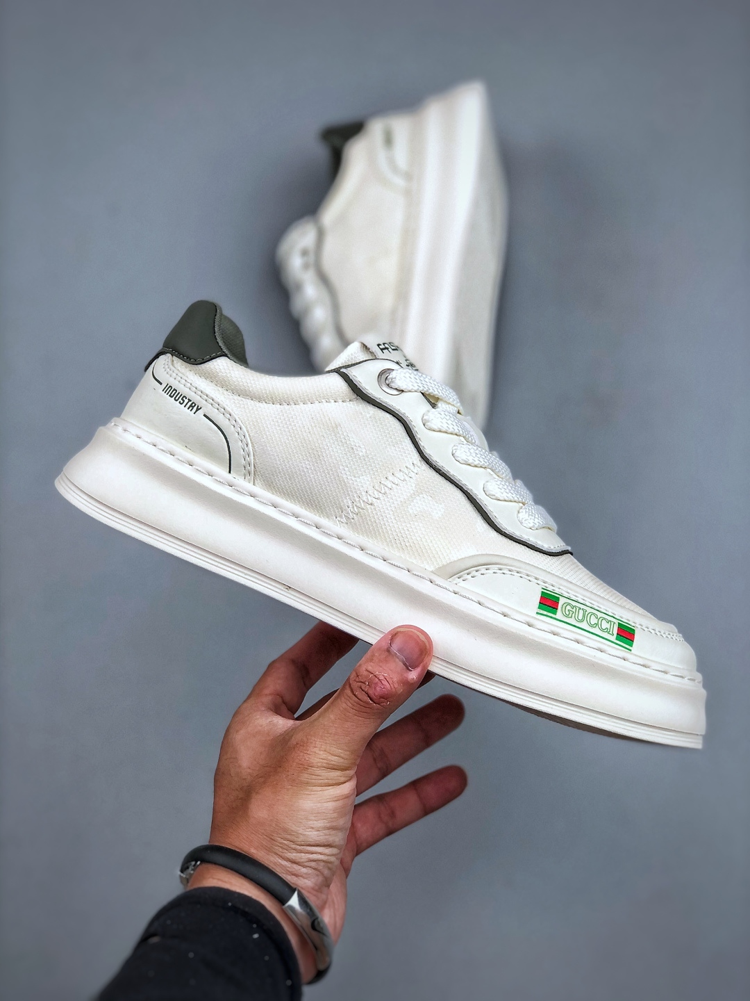 260 Gucci 轻奢单品 广东品质原厂 高奢古驰Gucci Screener GG High-Top Sneaker休闲潮鞋系列