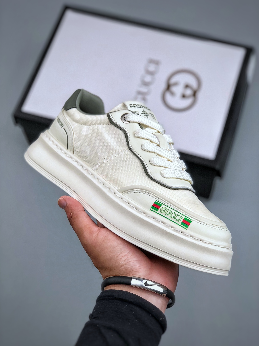 260 Gucci 轻奢单品 广东品质原厂 高奢古驰Gucci Screener GG High-Top Sneaker休闲潮鞋系列