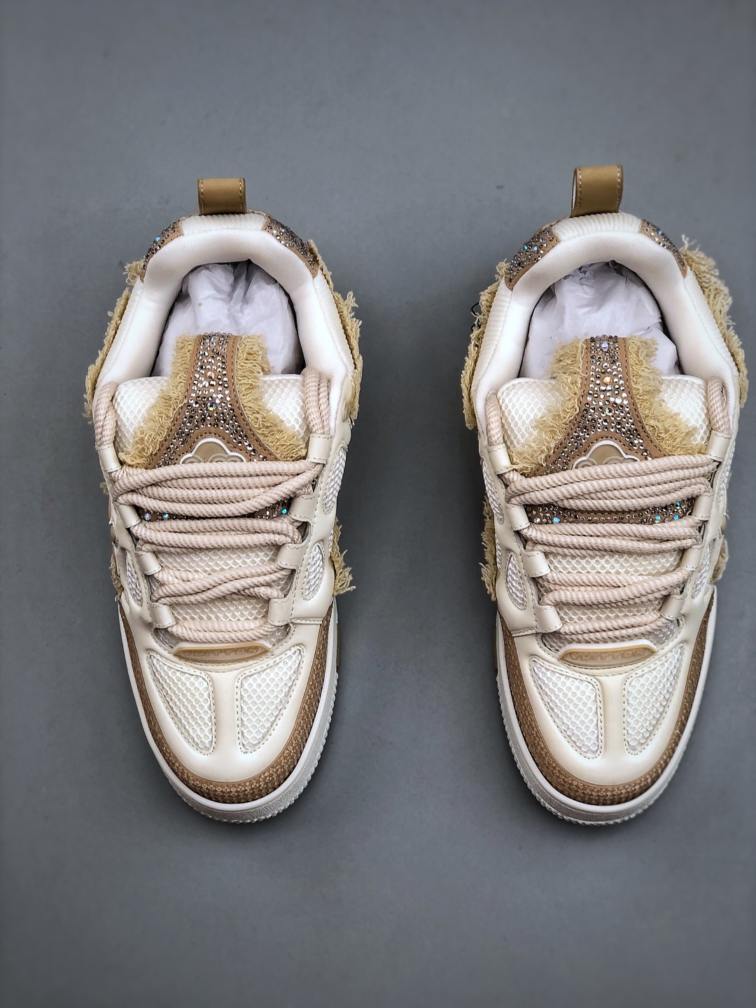 LV-路易-威登trainer 2025小牛皮拼接侧边饰有品牌LOGO标志进口网布垫脚透气网布内里