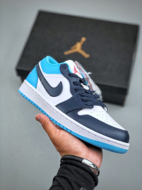 Air Jordan 1 Low White Blue Casual Sneakers, Premium Leather, Sizes 36-46 1 Air Jordan 1 Low White Blue Casual Sneakers, Premium Leather, Sizes 36-46