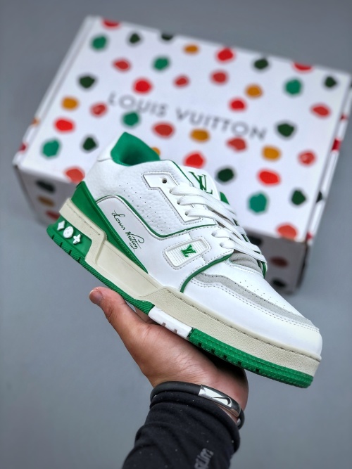 Louis Vuitton Trail Sneaker Low: White & Green, Sizes 36-45, Perfect for Casual Wear 1 Louis Vuitton Trail Sneaker Low: White & Green, Sizes 36-45, Perfect for Casual Wear