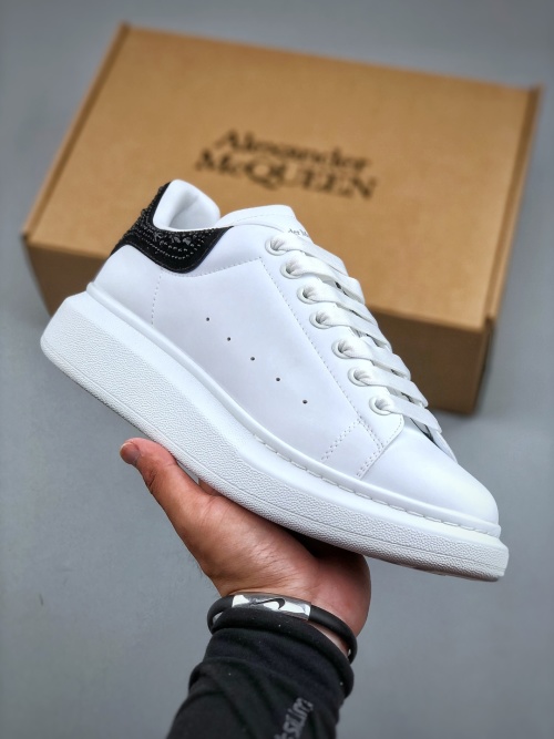 Alexander McQueen Women's White Leather Platform Heel Fashion Sneakers 1 Alexander McQueen Women's White Leather Platform Heel Fashion Sneakers