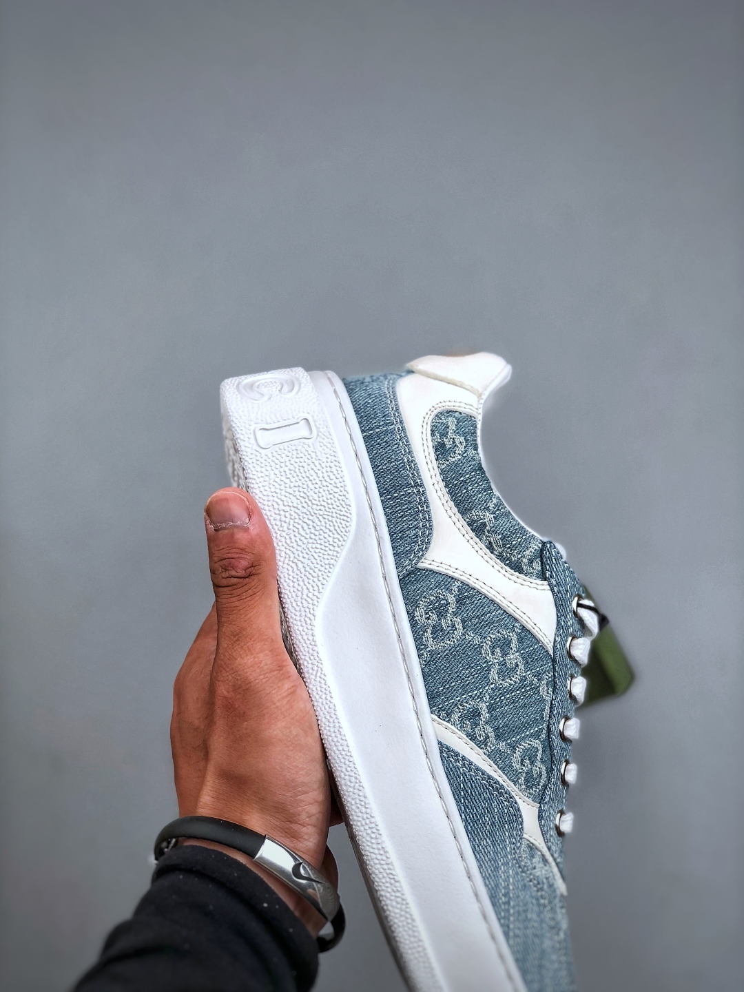 海外版 高奢 Gu Screener GG High-Top Sneaker古驰饼干鞋