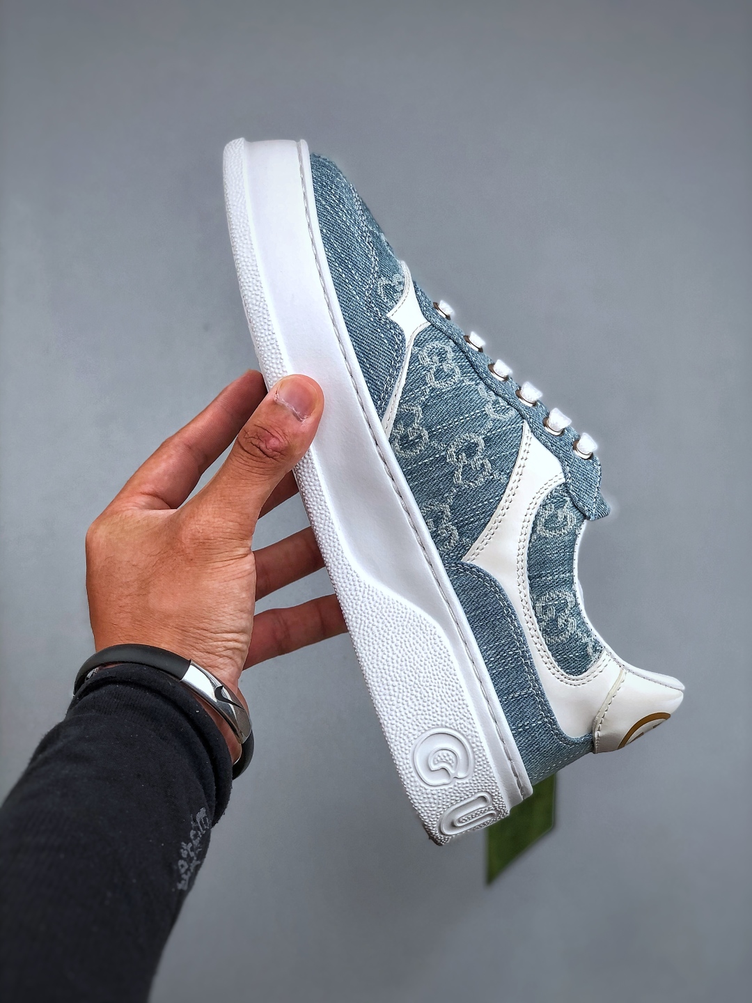 海外版 高奢 Gu Screener GG High-Top Sneaker古驰饼干鞋