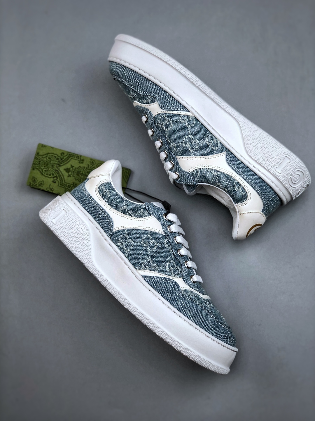 海外版 高奢 Gu Screener GG High-Top Sneaker古驰饼干鞋