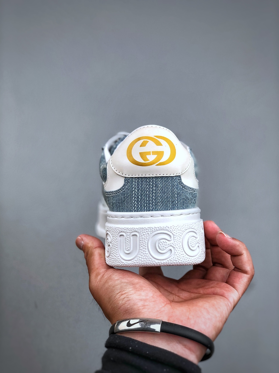 海外版 高奢 Gu Screener GG High-Top Sneaker古驰饼干鞋