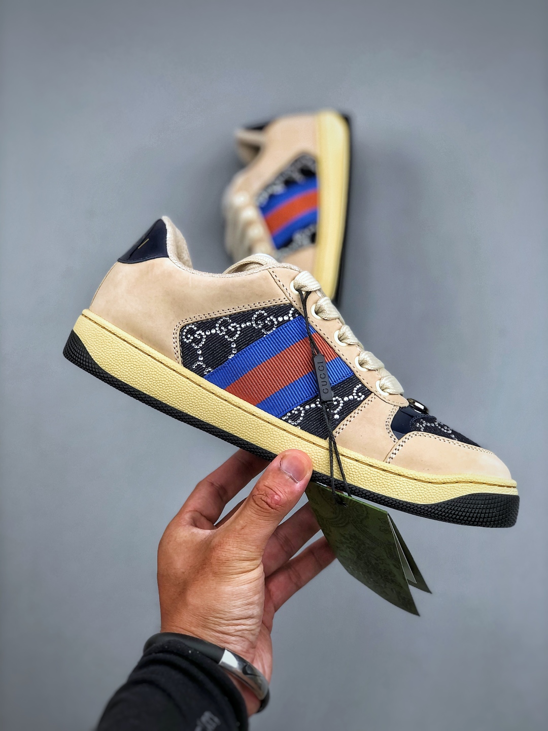 Gucci~~2025最新配色，烫钻小脏鞋 休闲鞋 运动鞋
