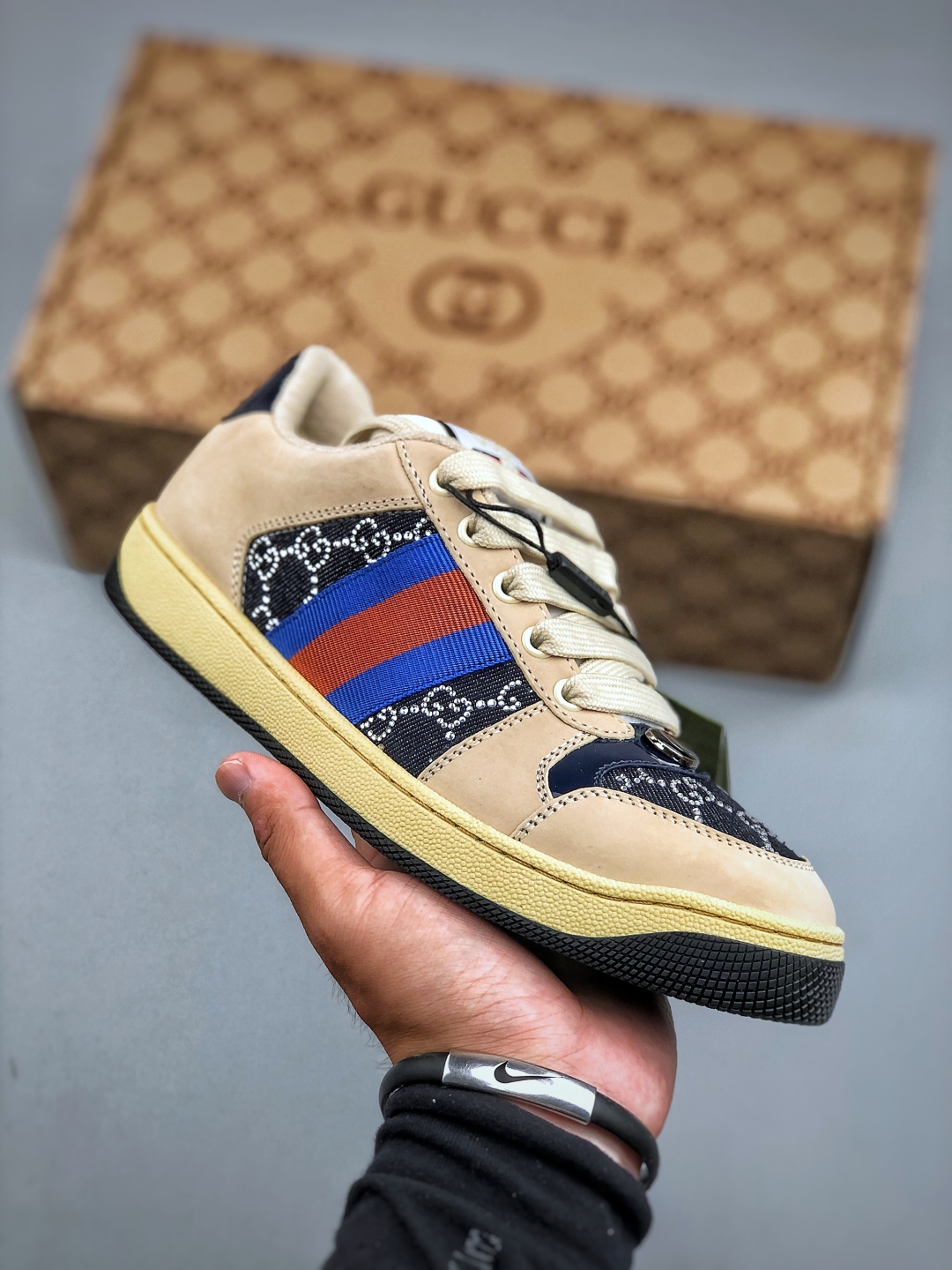Gucci~~2025最新配色，烫钻小脏鞋 休闲鞋 运动鞋