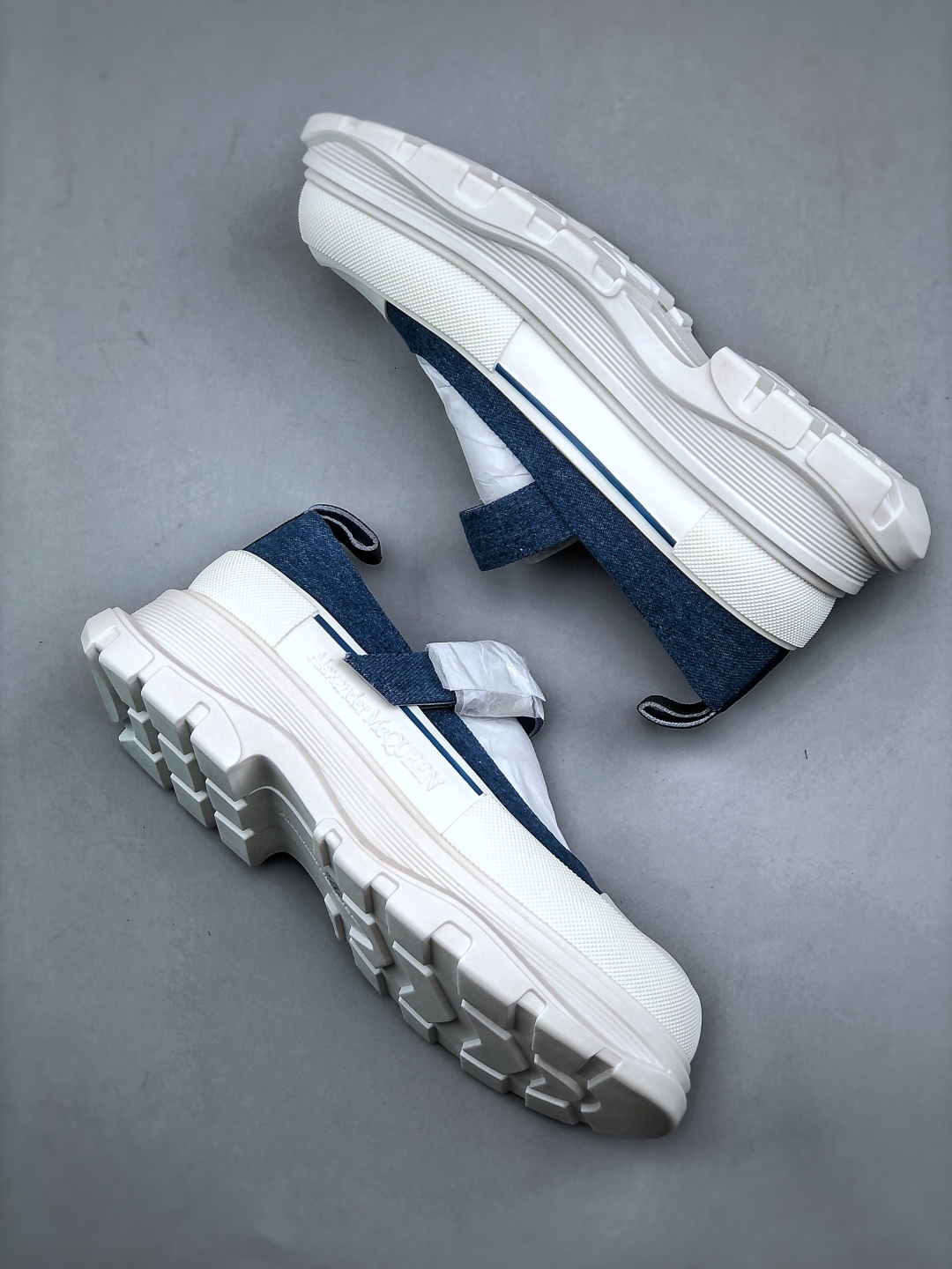 Alexander McQueen Women's Deck Plimsoll Sneaker in Denim and White Leather 9 cmp i1755984438091 5723 0 8