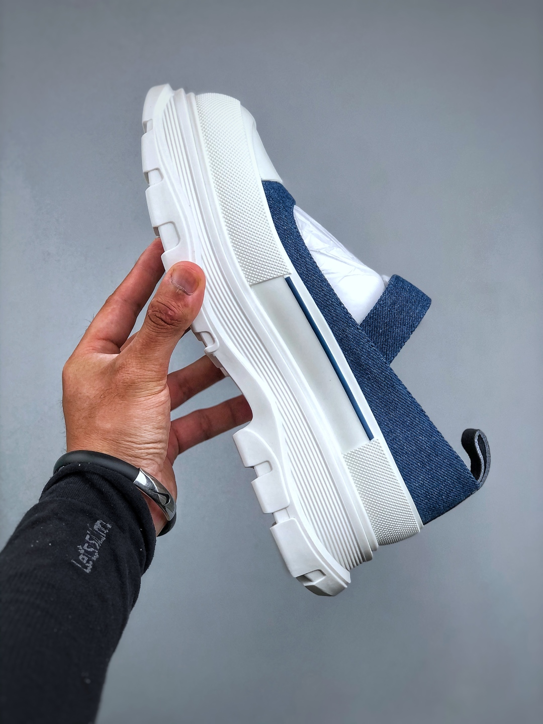 Alexander McQueen Women's Deck Plimsoll Sneaker in Denim and White Leather 2 cmp i1755984438104 2392 0 1