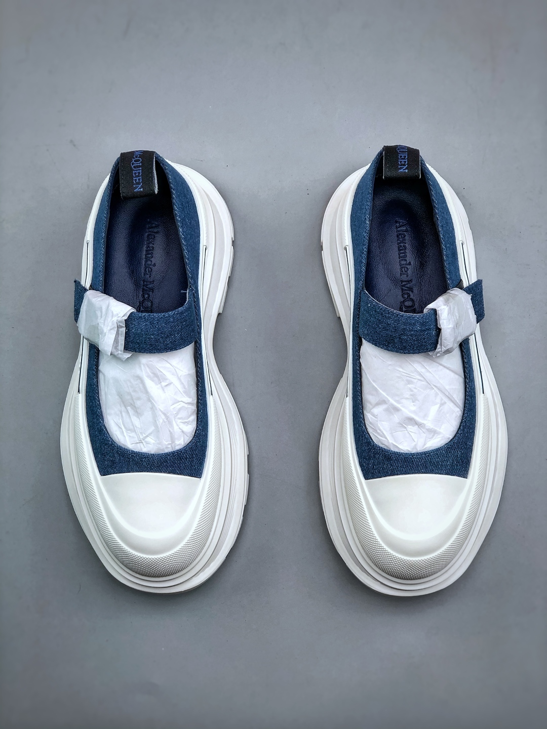 Alexander McQueen Women's Deck Plimsoll Sneaker in Denim and White Leather 5 cmp i1755984438118 1722 0 4