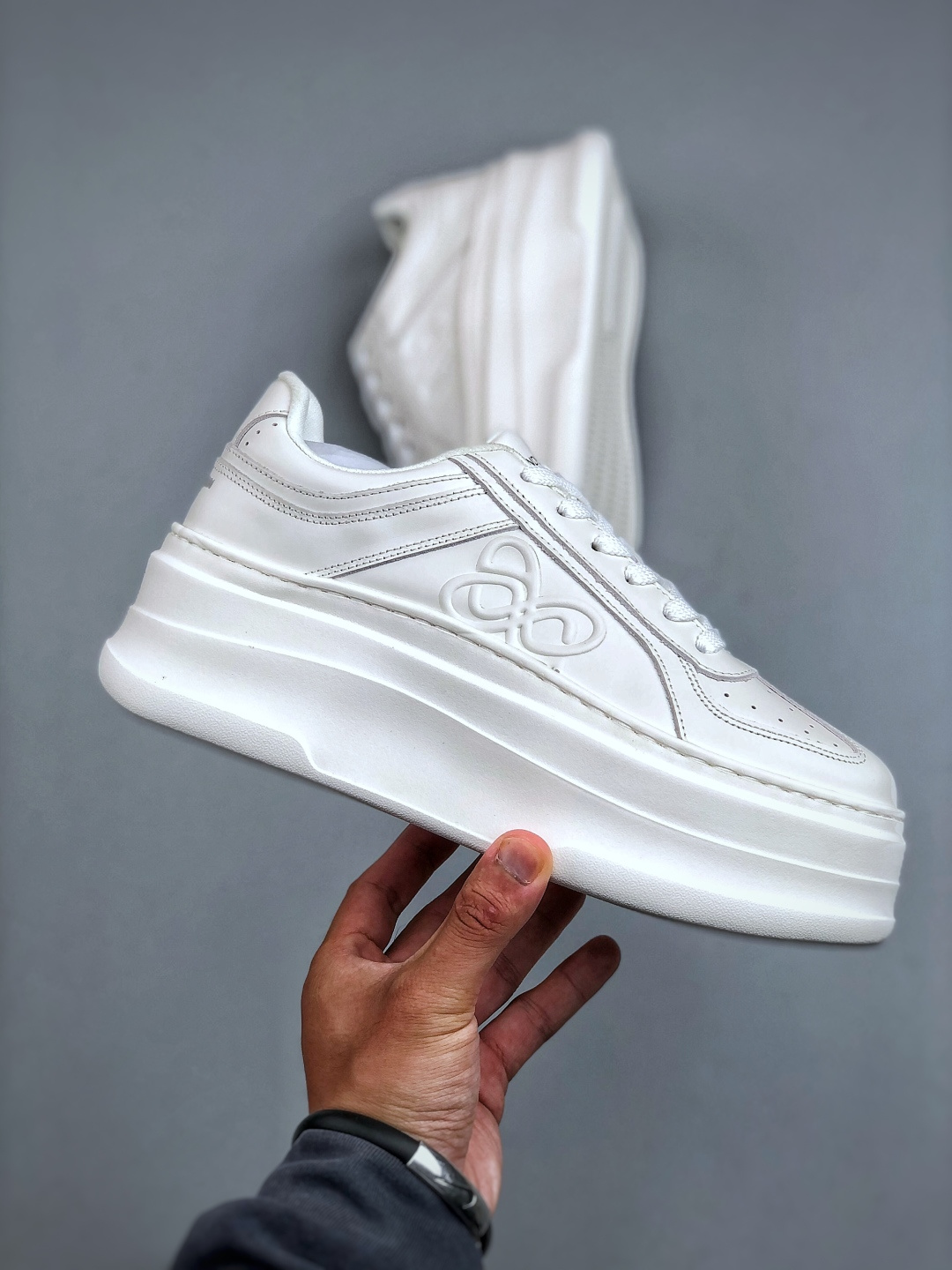 350 2025SS 王心凌赵露思同款ANN ANDELMAN厚底复古增高小白鞋