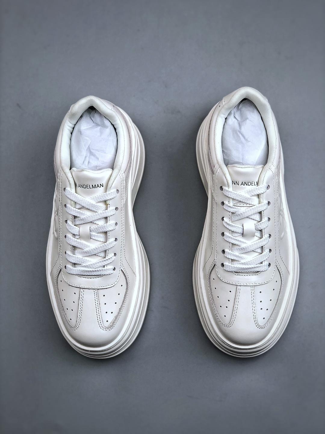 350 2025SS 王心凌赵露思同款ANN ANDELMAN厚底复古增高小白鞋