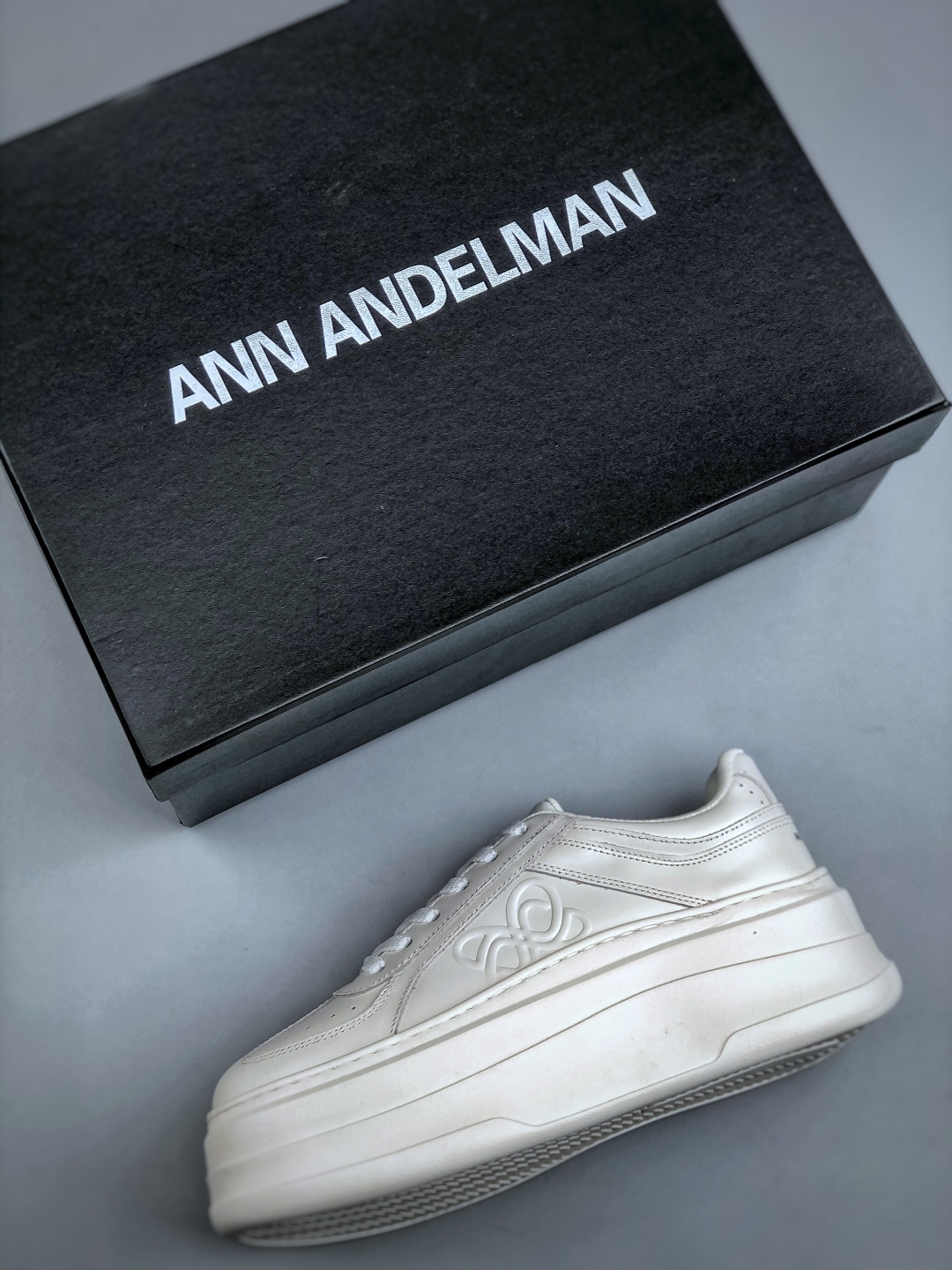 350 2025SS 王心凌赵露思同款ANN ANDELMAN厚底复古增高小白鞋