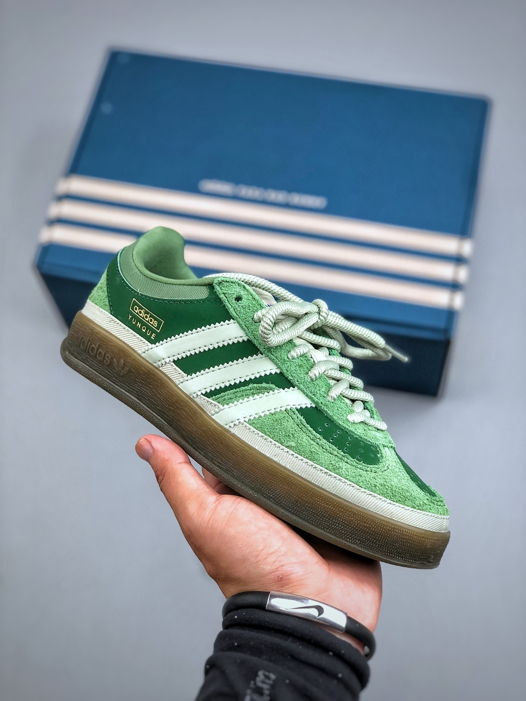 Adidas Gazelle Indoor Bad Bunny Green Casual Sneakers, Anti-Slip & Durable