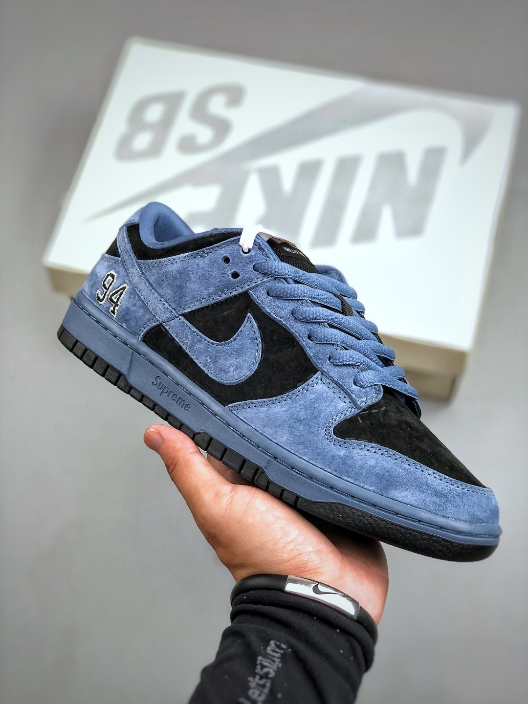 Nike SB Dunk Low OG QS 'Supreme' Blue Black HQ8487 Sneakers