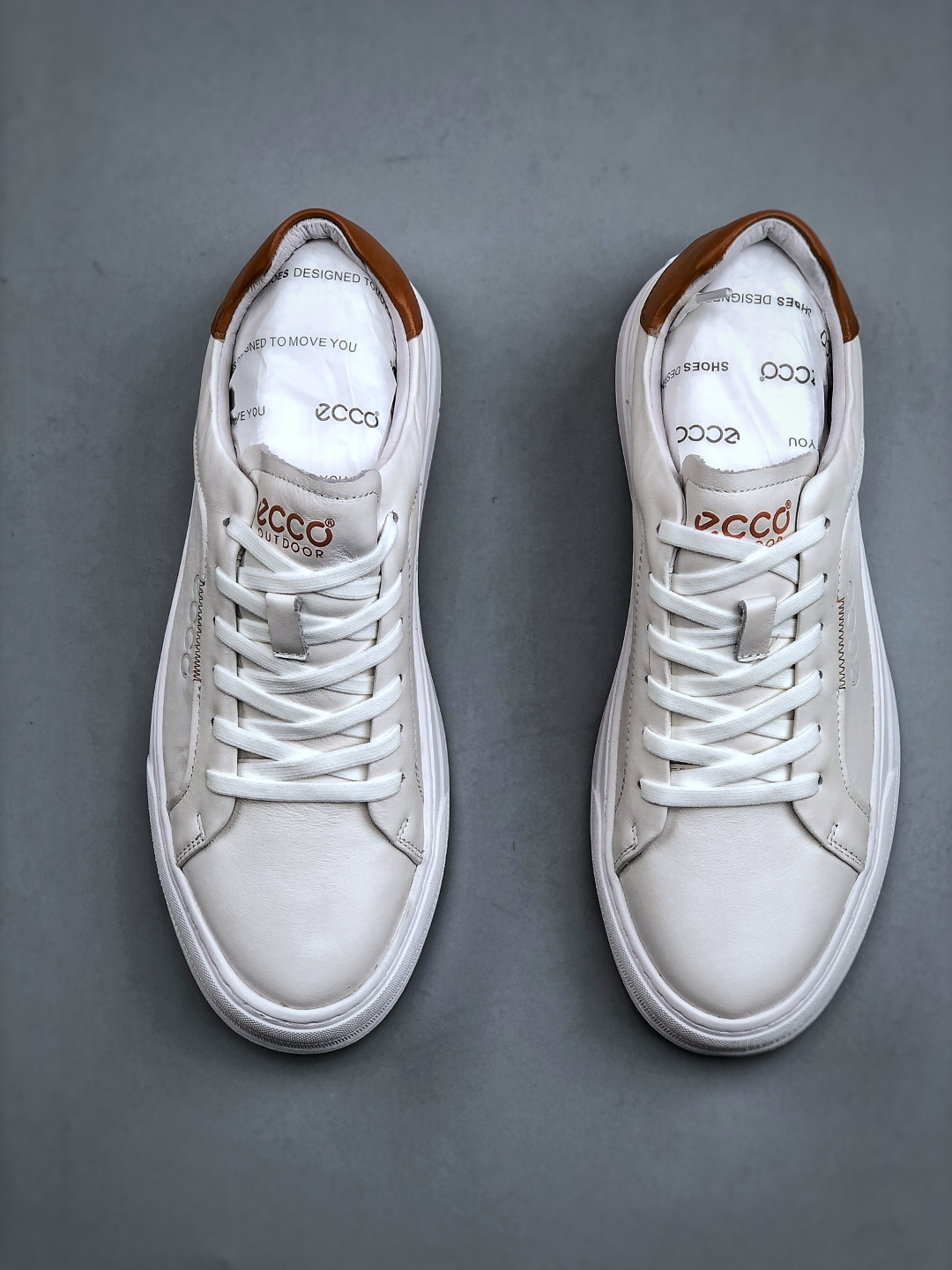 ECCO爱步小白鞋男 四季可穿复古增高板鞋