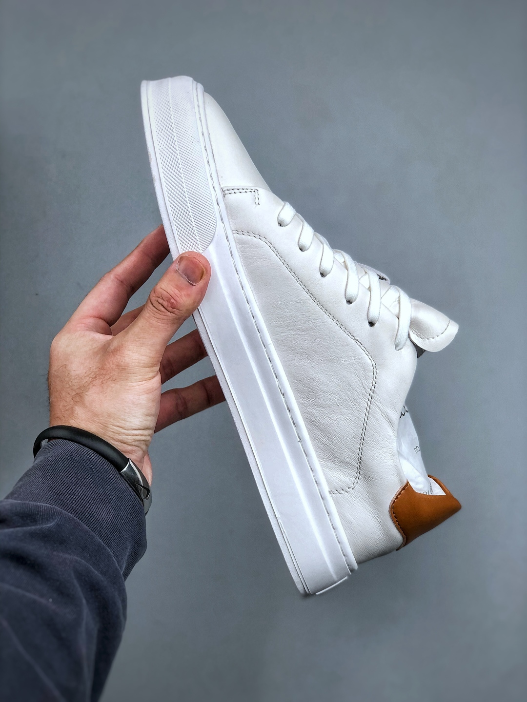 ECCO爱步小白鞋男 四季可穿复古增高板鞋