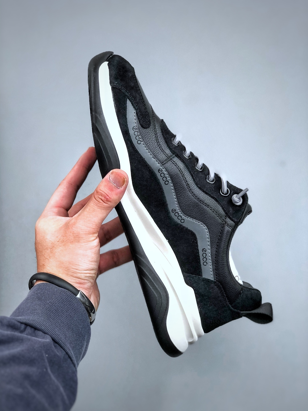 ECCO爱步男鞋 百搭休闲老爹鞋 柔酷8号系列运动鞋