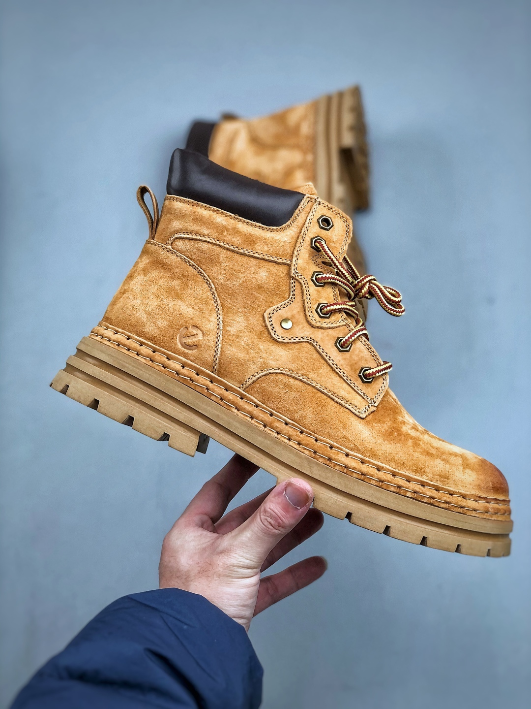 280 ECCO爱步男鞋大黄靴 防滑厚底马丁靴 工装靴真皮靴