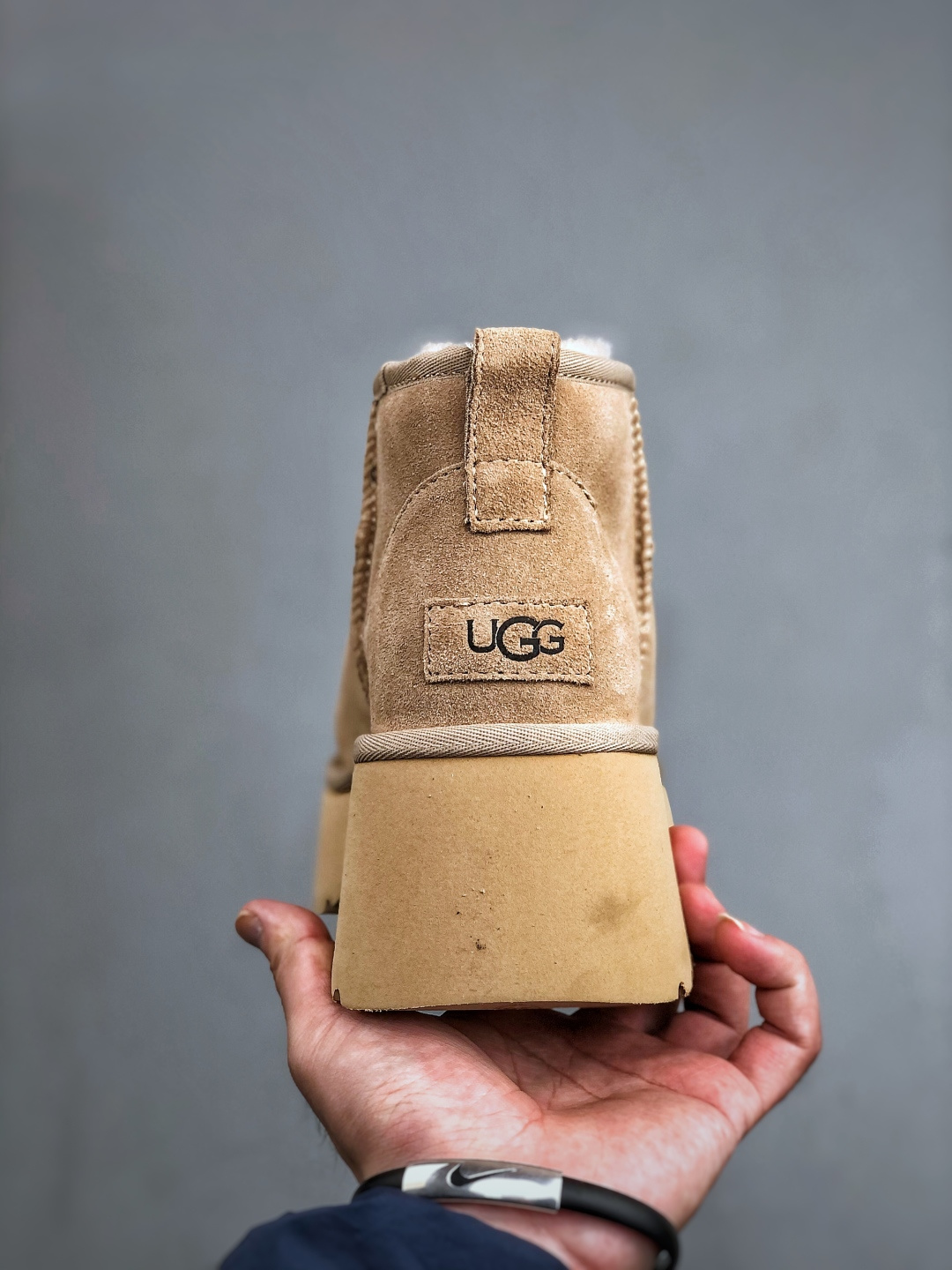 300 ugg 市面顶级版本 UGG 短款鱼人坡跟 5cm厚底 羊皮毛一体雪地靴女款