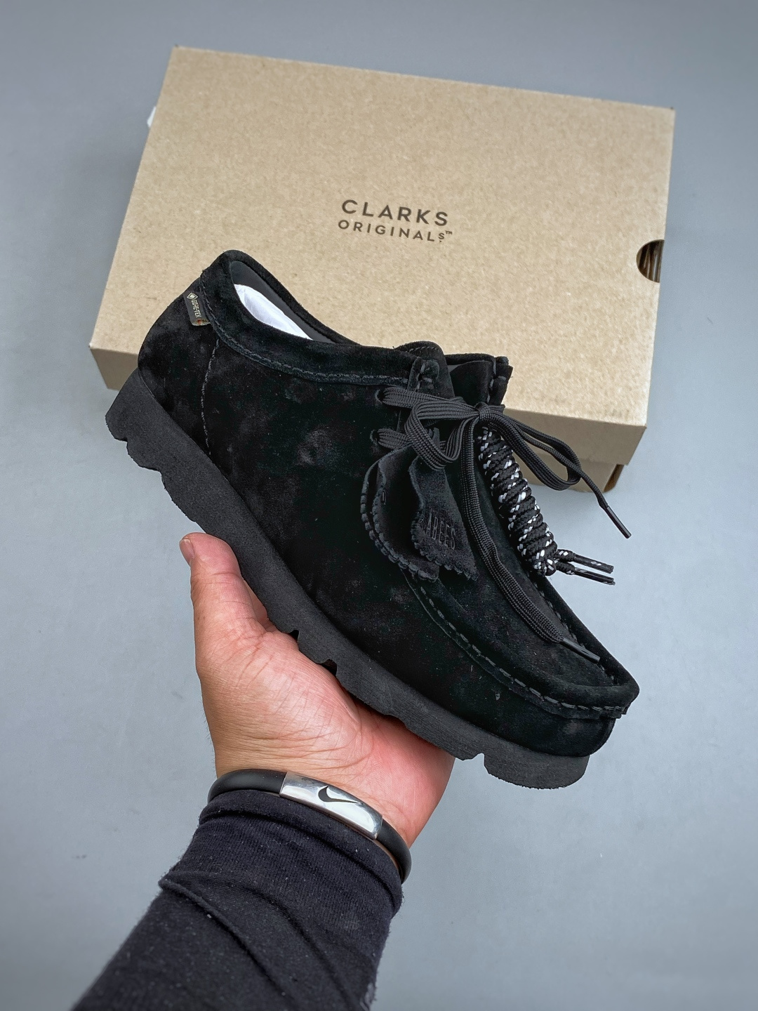 F 其乐Clarks Wallebee 乐福风格袋鼠鞋注意户外防水面料Gore-Tex的面料 结合工装优