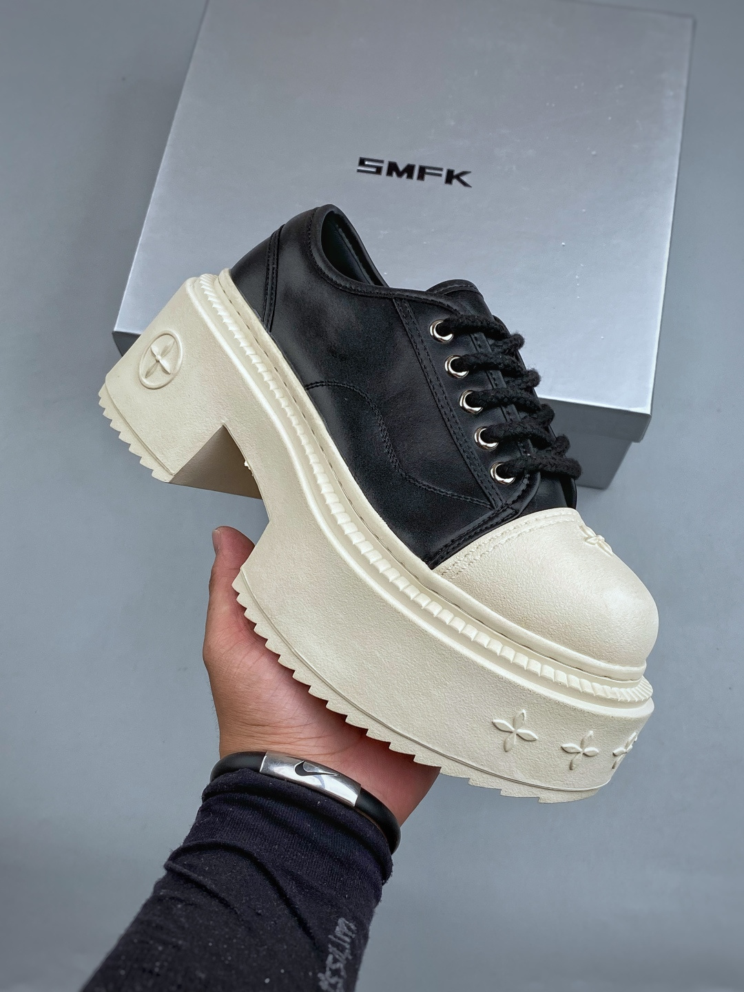 SMFK COMPASS METEOR ROVE流星做旧 低帮 十字花 工字小白鞋6CM超级增高 夏季爆