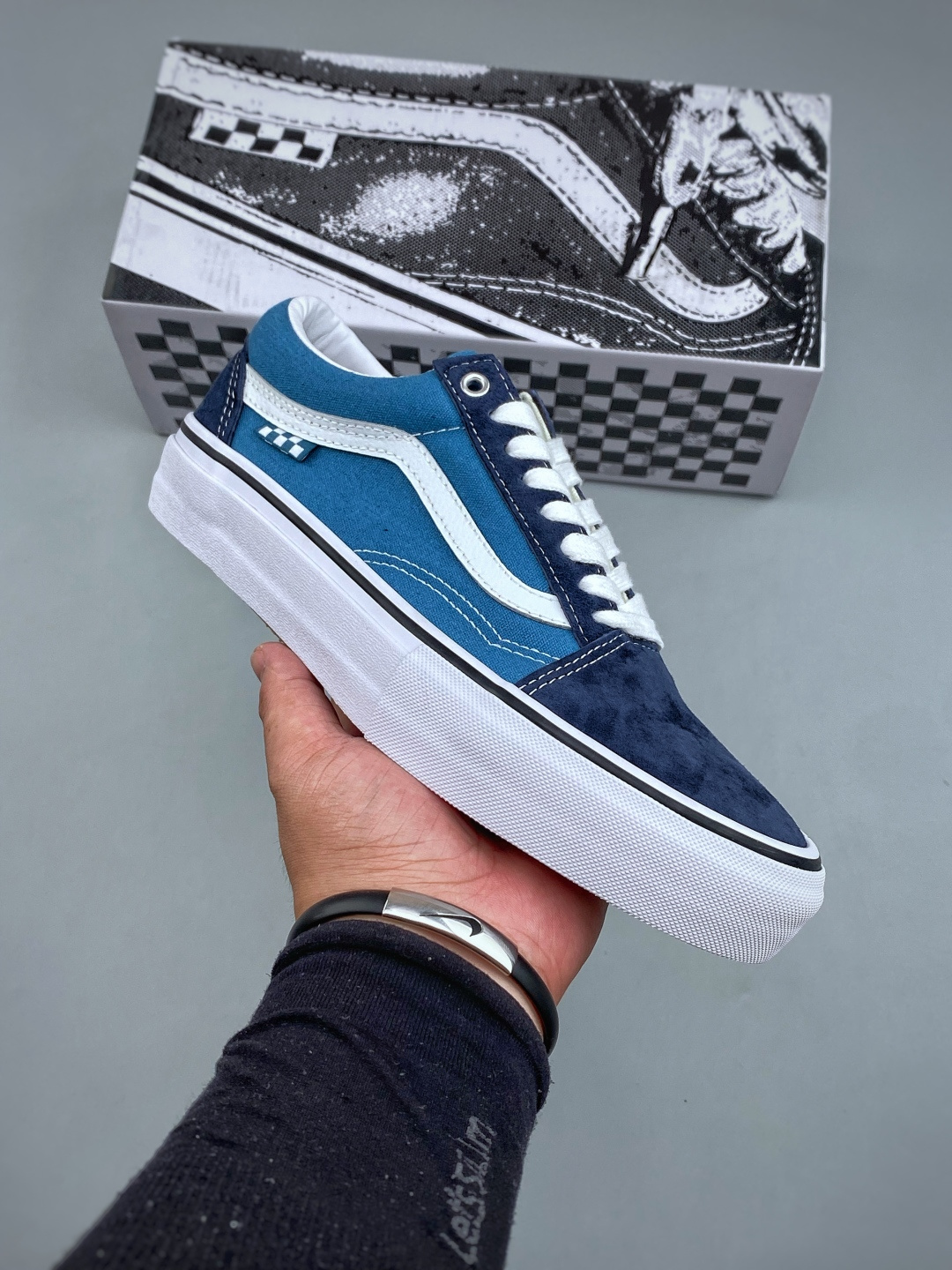 【04483】Vans Sk8-Low Pro Blue White Skate Shoes