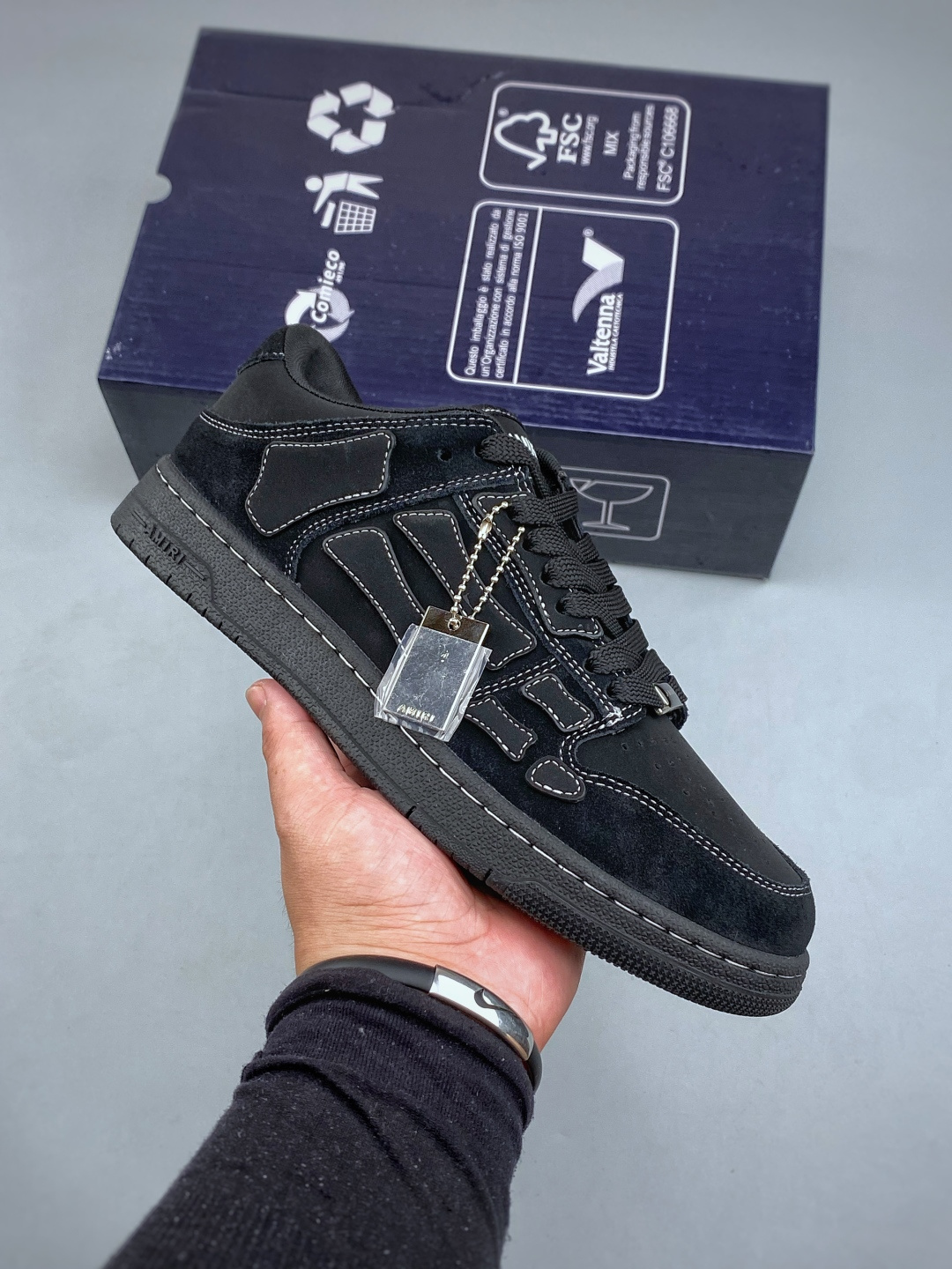 Q AMIRI 骨头鞋 AMIRI Skeleton High 骨骼鞋-Skel toPSneakers低帮 洛杉矶街头