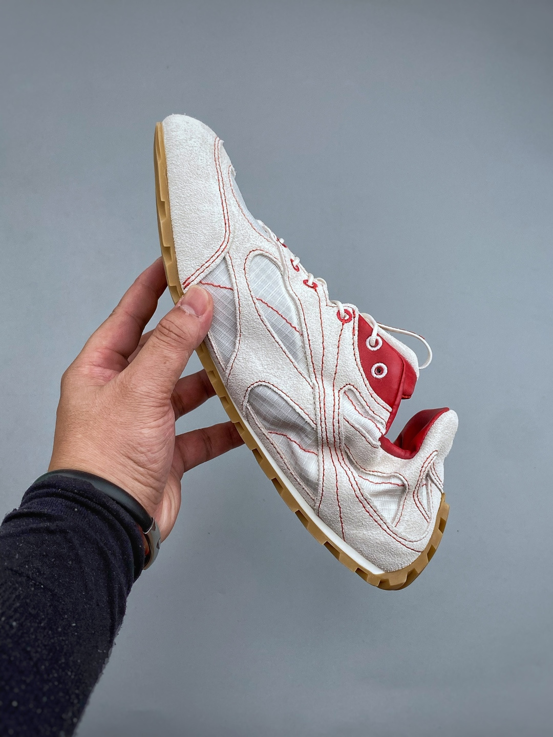 M 宝缇嘉/葆蝶家-Bottega Veneta Orbit Flash牛皮革复古效果饰面圆头细带低帮生活休闲鞋 尺码：