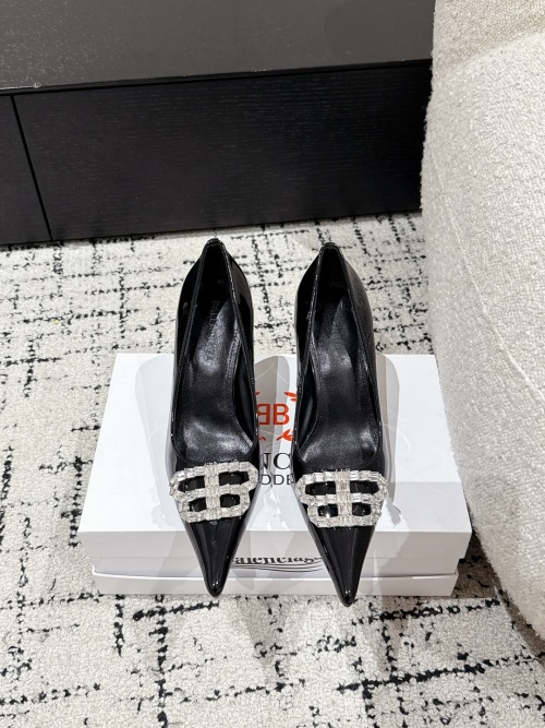 Balenciaga Pointed-Toe Pumps with Crystal Embellished Buckle in Black Leather 1 Balenciaga Pointed-Toe Pumps with Crystal Embellished Buckle in Black Leather