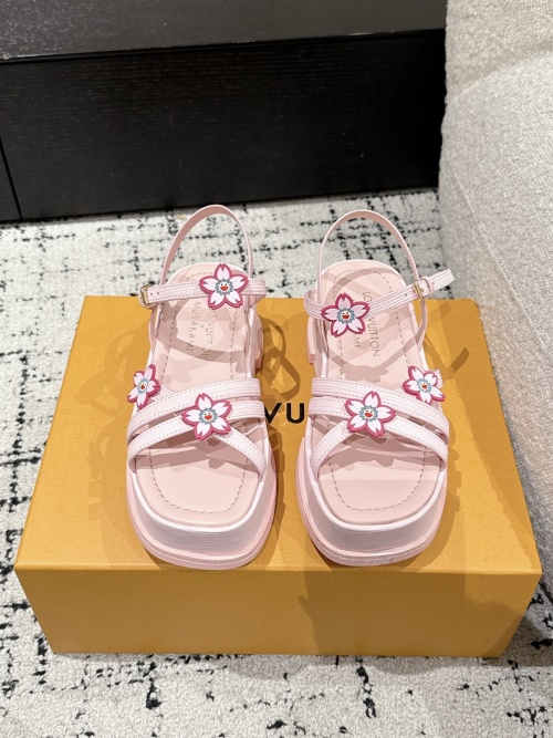 Louis Vuitton Maya Flower Slingback Sandal, Pink Leather & Denim, Size 35-41 1 Louis Vuitton Maya Flower Slingback Sandal, Pink Leather & Denim, Size 35-41