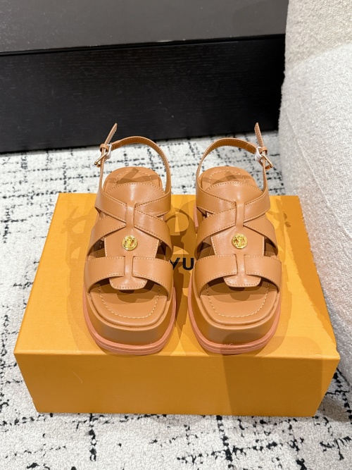 Louis Vuitton Maya Flatform Leather Sandals with Buckle - Stylish Summer Shoes 1 Louis Vuitton Maya Flatform Leather Sandals with Buckle - Stylish Summer Shoes