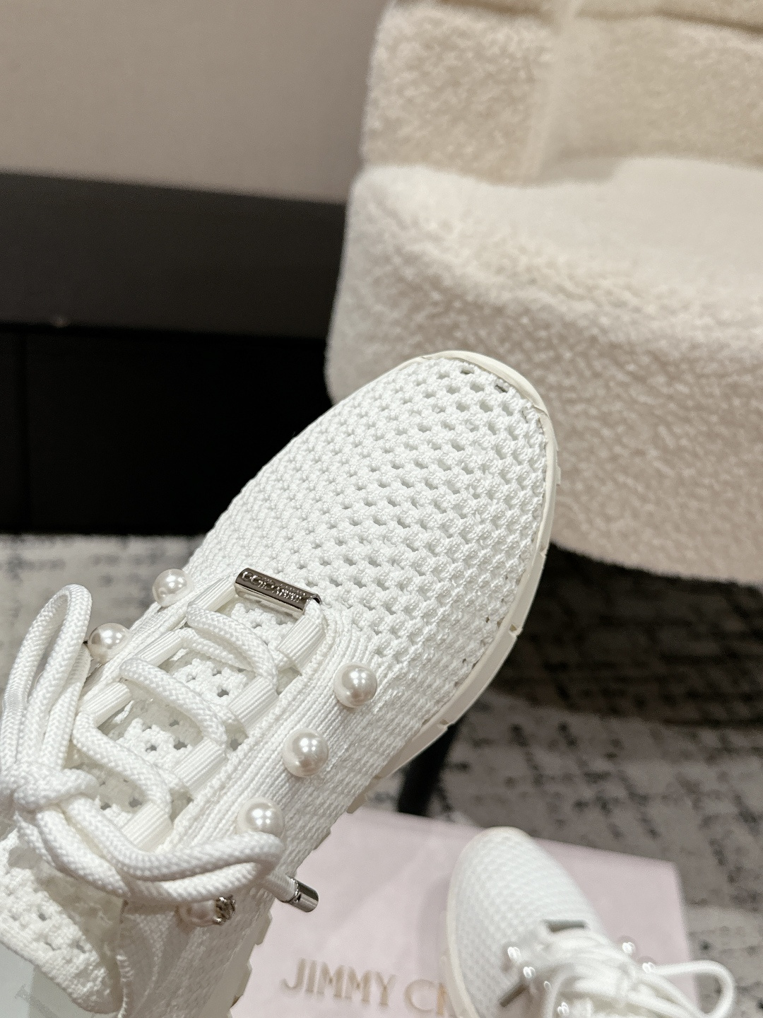 New Knitting Sneakers by Jimmy Choo: “The Goddess” in Perfect White, Sizes 35-40. - 图片 6