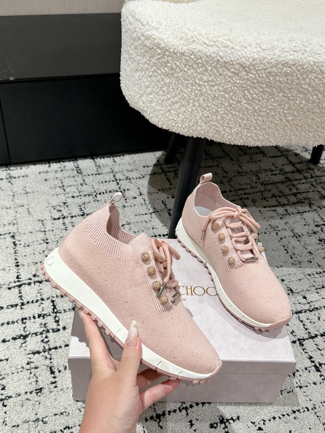 New Jimmy Choo Knitting Sneakers: Goddess in White, Sizes 35-40. - 图片 5