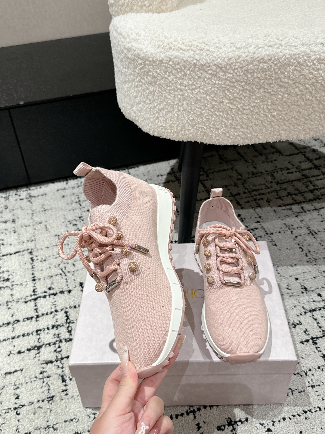 New Jimmy Choo Knitting Sneakers: Goddess in White, Sizes 35-40. - 图片 4