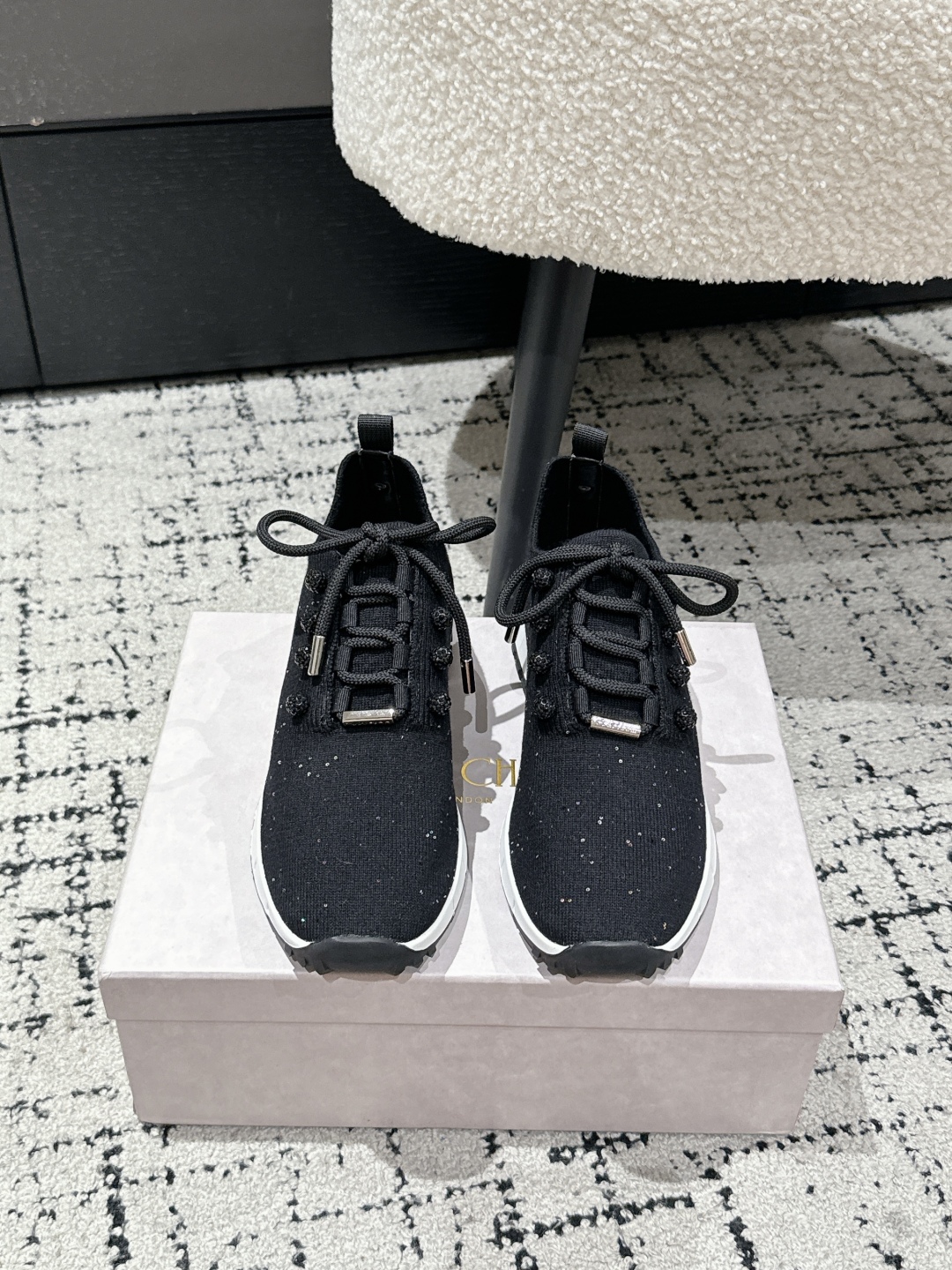New Knitting Sneakers by Jimmy Choo in White, Sizes 35-40, Customizable. - 图片 2