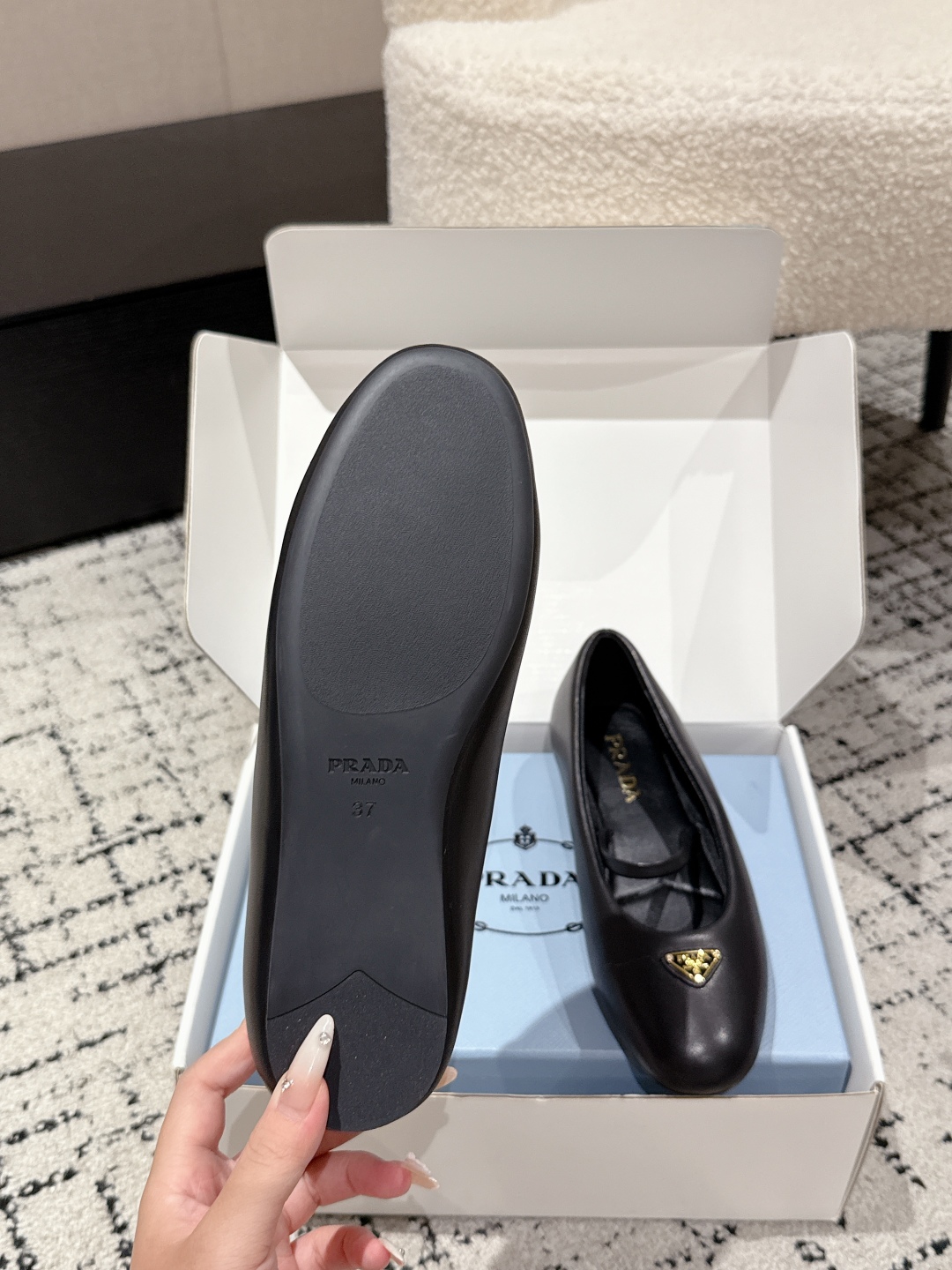 Prada New 25 Top Version Ballet Mary Jane Shoes Review with Cone Heel – Product Details - 图片 9