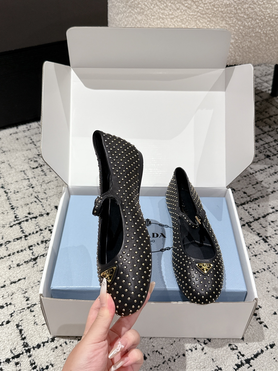 New Prada Ballet Shoes: Mary Jane Style, White Dress, Cone Heel – Size 35-41 - 图片 4